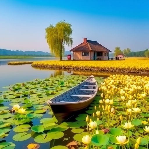 阳澄湖莲花岛春景:油菜花田与生态农家乐(图4) 阳澄湖莲花岛春景:油菜花田与生态农家乐(图4)